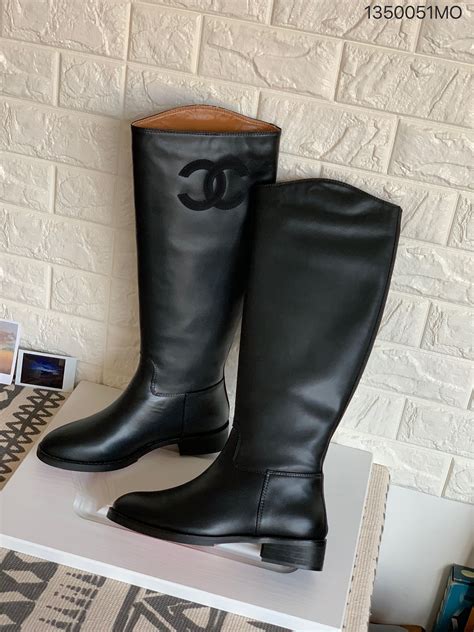 chanel boots knee high|chanel leather boot with heel.